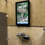 Example of indoor advertising in restroom.