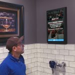 Example of indoor advertising in restroom.